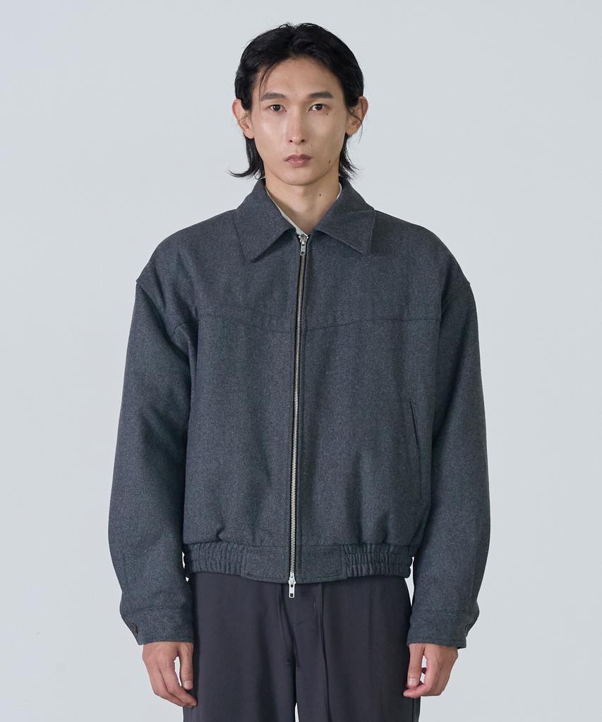 Tony Lawrence Quilted Two-Way Wool Blouson Charcoal