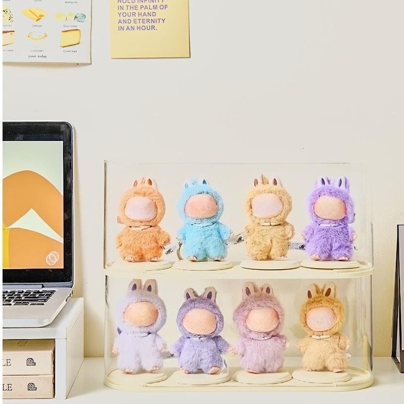 1Pc blind box storage box suitable for mini labubu4.0 transparent tape rack and small statue storage box