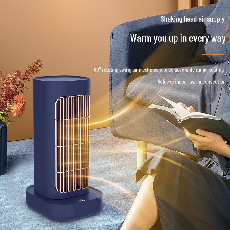 Compact Vertical Fan Heater for Quick Heat - Household Desktop & Dorm Use