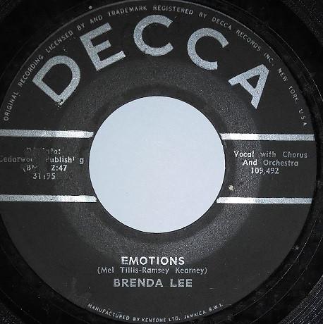 

7inch Record BRENDA LEE Emotions Im Learning About Love 31195 Decca Jamaica Pop Used