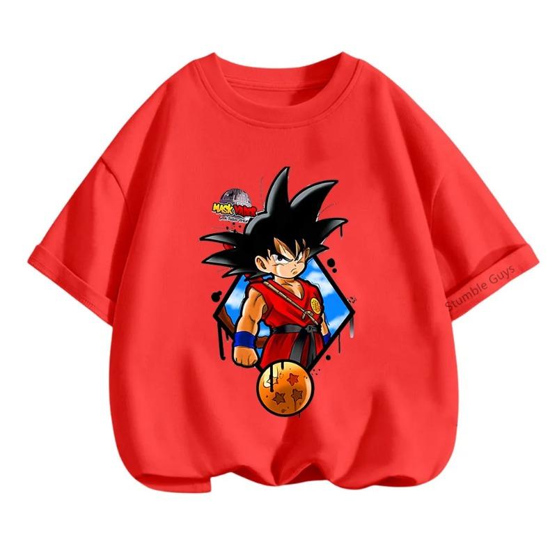 Summer 3-14 Children T Shirt Dragon Ball Z Son Goku Anime Teen Clothes Fashion Casual T-shirt Boy Clothing Tshirt Kids Tops