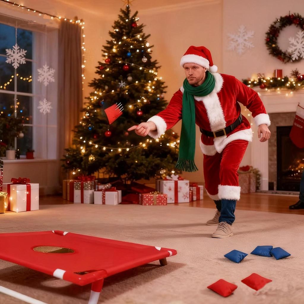 Game Boards + 6 Sandbags Portable Outdoor Sports, Sandbag Tossing Board Set with Fun Competitive Disc Yard Game,Christmas Gift