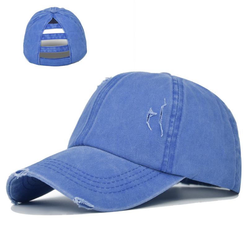 Cap Tongue Duck With Holes Ponytail Washed Baseball Cap Net Cap Cotton Material