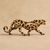 Decorative Leopard Figurine Handmanually Colored Feline Statue Textured Finish Animal