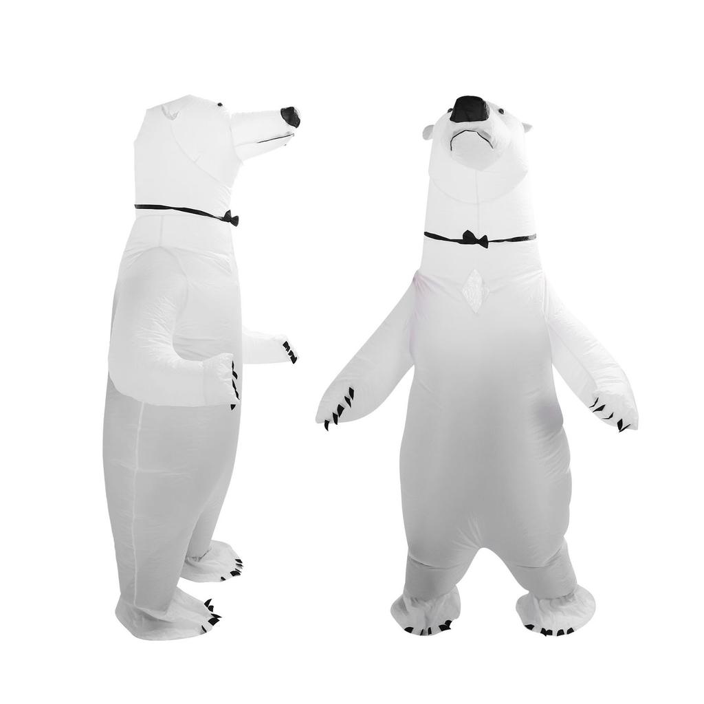 Inflatable Polar Bear Costume Reinforced Stitching Lightweight Reusable Waterproof Blow Up Animal Costumes for