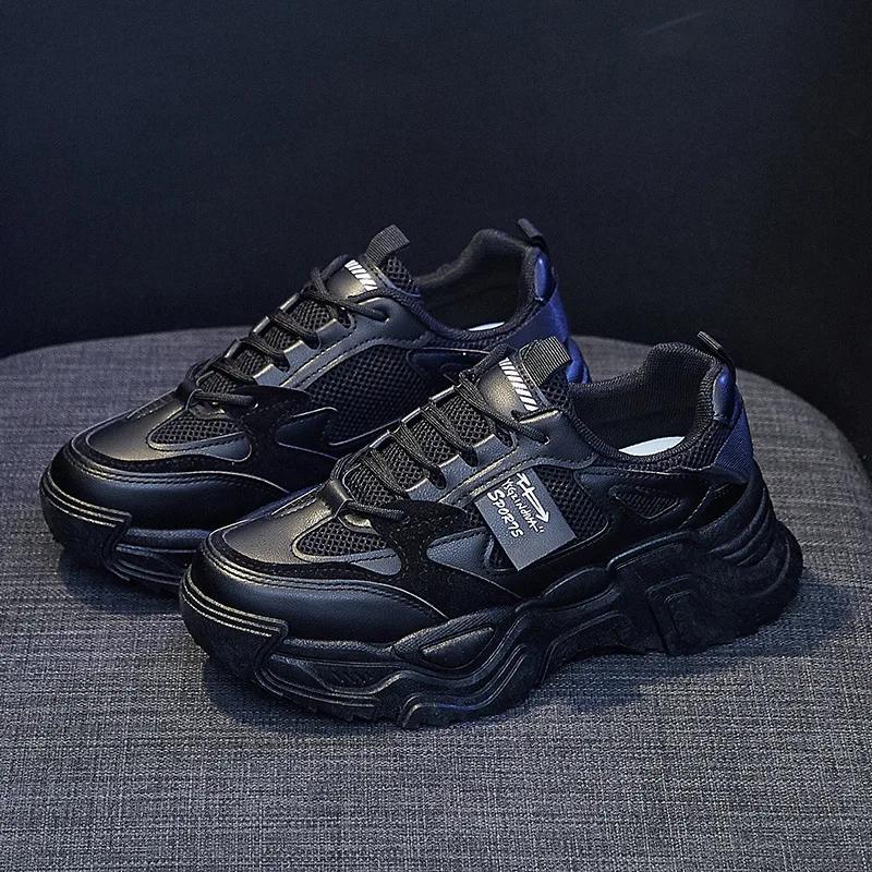 New Women Breathable Air Mesh Sneakers Spring Autumn Thick-soled Casual Sport Running Shoes Girl Student Athletic Shoes