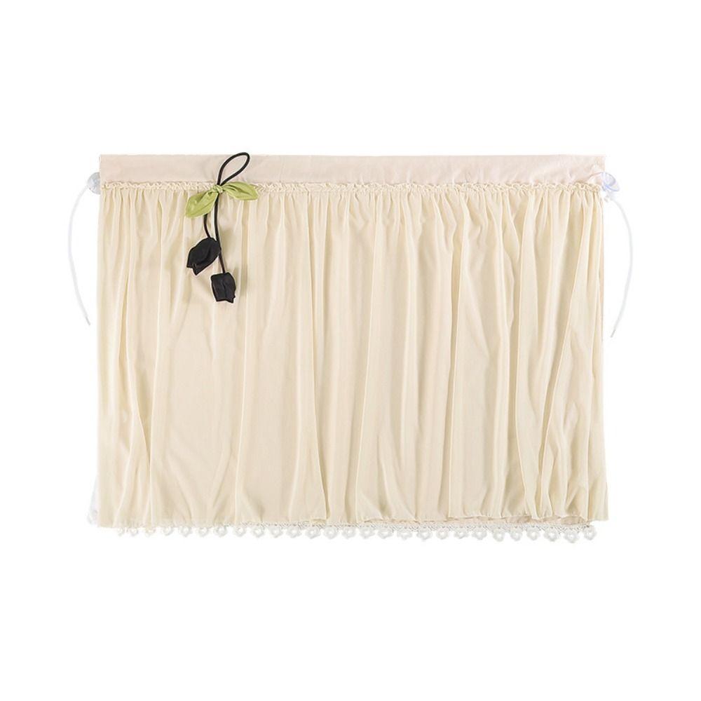 Double-Layer Design Car Privacy Curtain Lace Flower Fringe Blackout Car Curtain  Car Interior