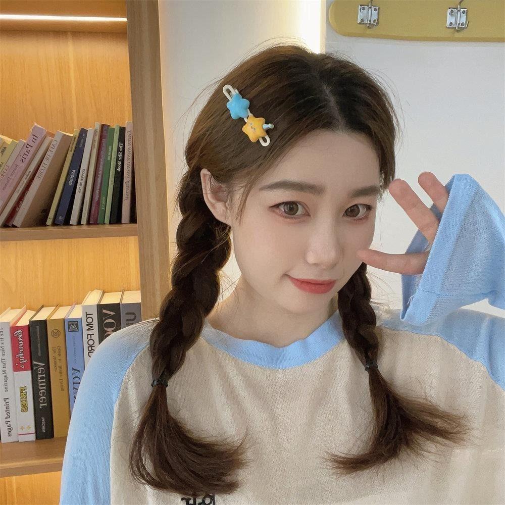 

Plastic Yellow Star Hair Pins 3D Children Ducbill Clip Cute Oval Shape Hair Clips Daily