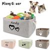Personalisierter Katzen-Hunde-Spielzeug-Aufbewahrungskorb Wäschekorb Haustier Benutzerdefinierter Name DIY Faltbare Box Kostenloser Druck ID Haustier Zubehör