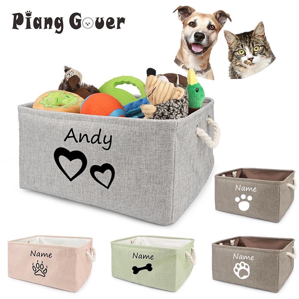 Cesto Portaoggetti Giocattoli Gatto Cane Contenitore Vestiti Animale Domestico Nome Personalizzato Fai da Te Scatola Pieghevole Stampa Gratuita ID Accessori per Animali Domestici