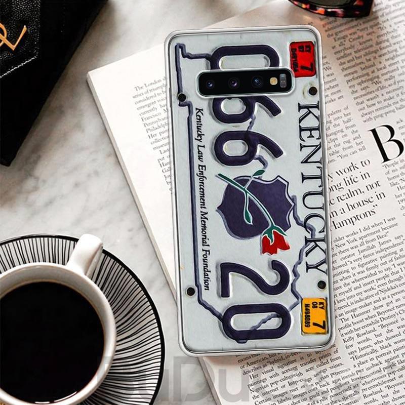 Retro License Plate Number Cover For Samsung Galaxy M12 M21 M30S M31 M32 Phone Case M51 M52 Note 20 Ultra 10 Plus 9 8 J4 J6 + J8