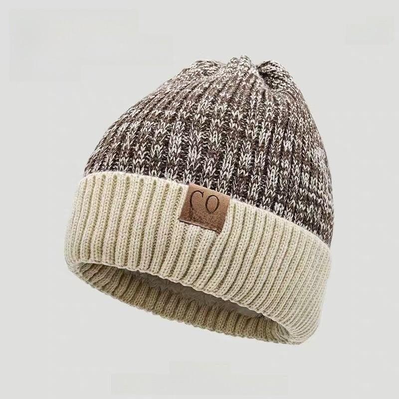 Knit Beanie Hat With Letter Embroidery For Winter Warmth And Casual Style
