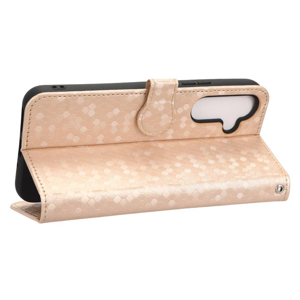 For Samsung Galaxy A54 5G Shockproof Wallet Stand Dot Pattern Imprinted Phone Cover PU Leather Case with Strap