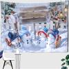 Christmas Little Snowman Tapestry Kawaii Wall Hanging Cute Scenery Anime Illustration Bedroom Living Room