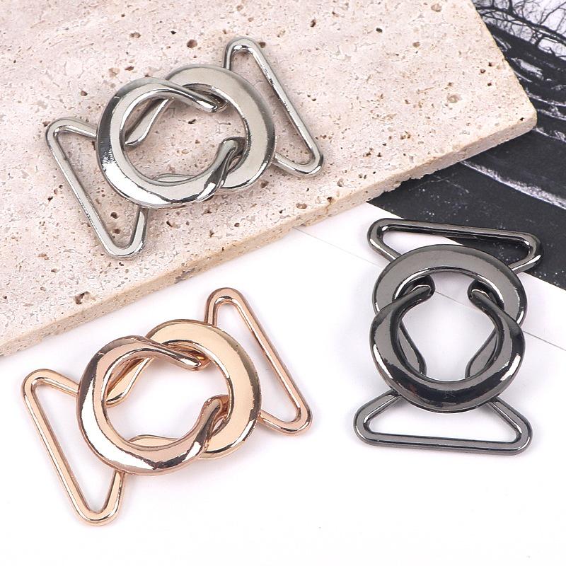 Women's Versatile Double Buckle Metal & Leather Skirt Belt for Sweaters and Trench Coats (Figure 8 Design)