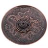 Zinc Alloy Incense Stick Burner Holder Dragon Pattern Censer Plate for Home Temple(Red Bronze)