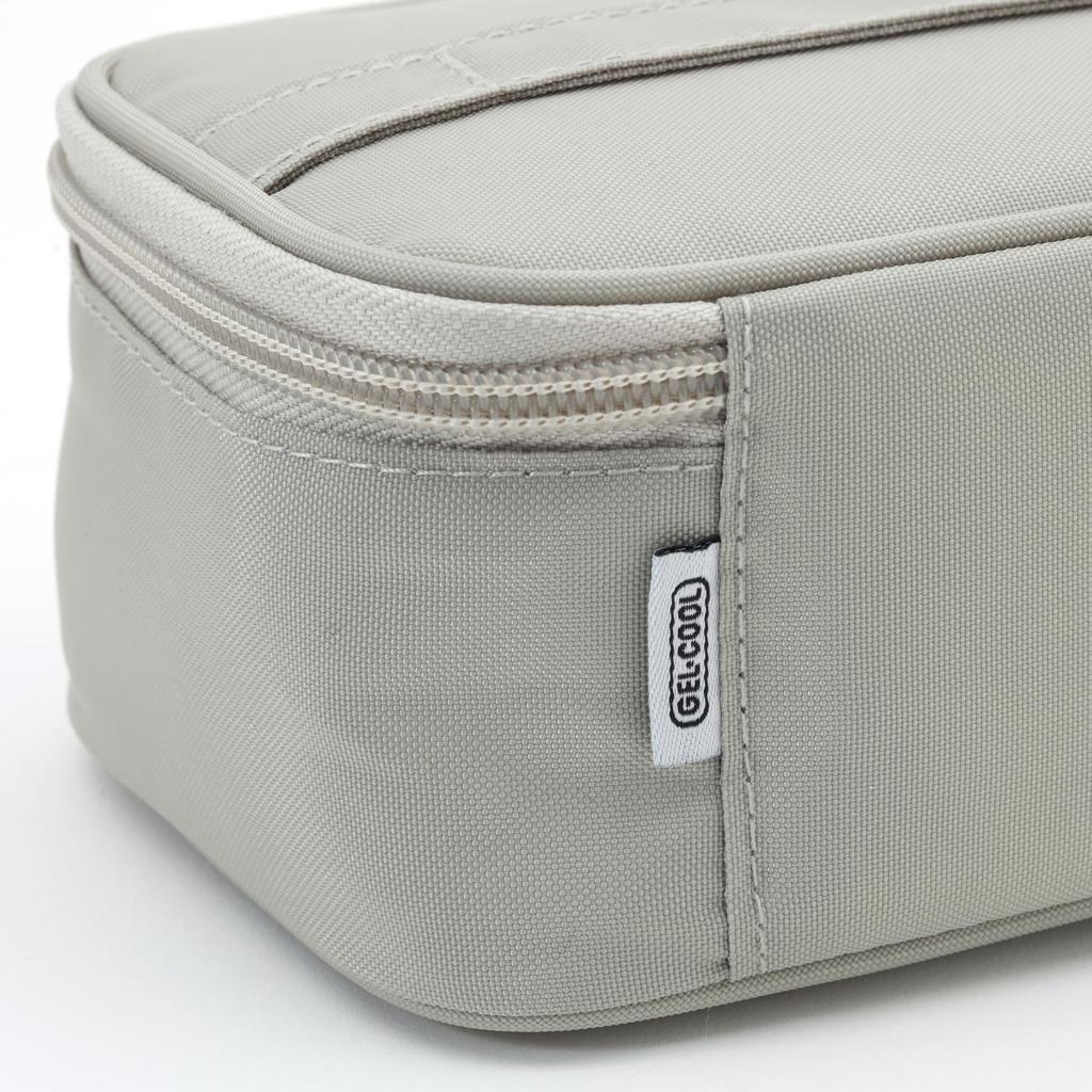 Miyoshi Seisakujyo Compatible Insulated Lunch Box x x with Dome Square and Includes 2 Onigiri Product GEL-COOL Single-Tier Case, Gray, W20.5 D11.5