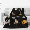 Yoga For Cats Blanket Soft Warm Flannel Throw Blanket Cover for Bed Living Room Picnic Travel Home Couch