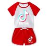Fashion Tik-Tok Kids 2Pcs Sets Children Clothing Sets Boy and Girl Shirt Tops + Shorts Suits for 3-10Years