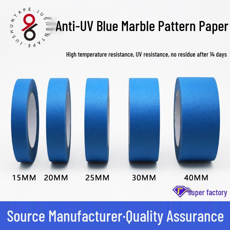 Blue Washi 3D Texture Tape: Anti-UV, High Temperature, No Residue, Beautiful Texture, Masking Tape.