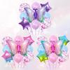 Butterfly Gradient Foil Balloon Set with Stars for Birthday Party Décor