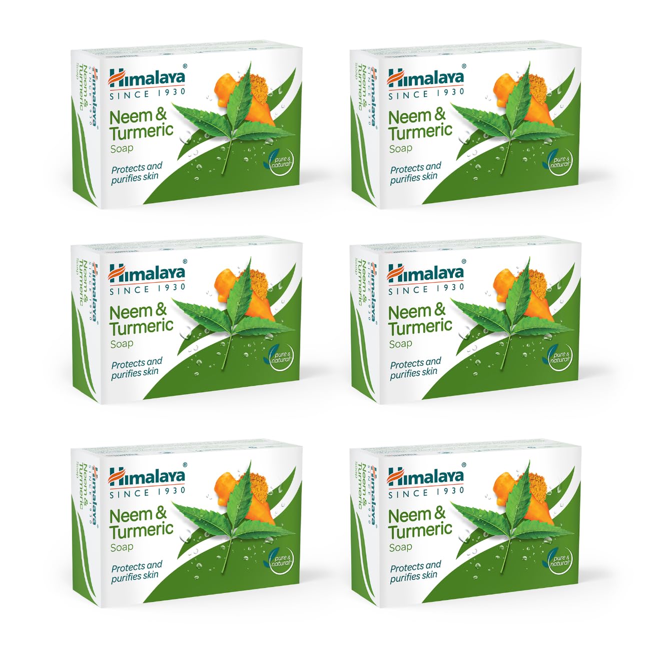 

Himalaya Herbals Neem And Turmeric Soap 125g x 6 Bars For Clear Healthy Skin And Daily Body Cleansing