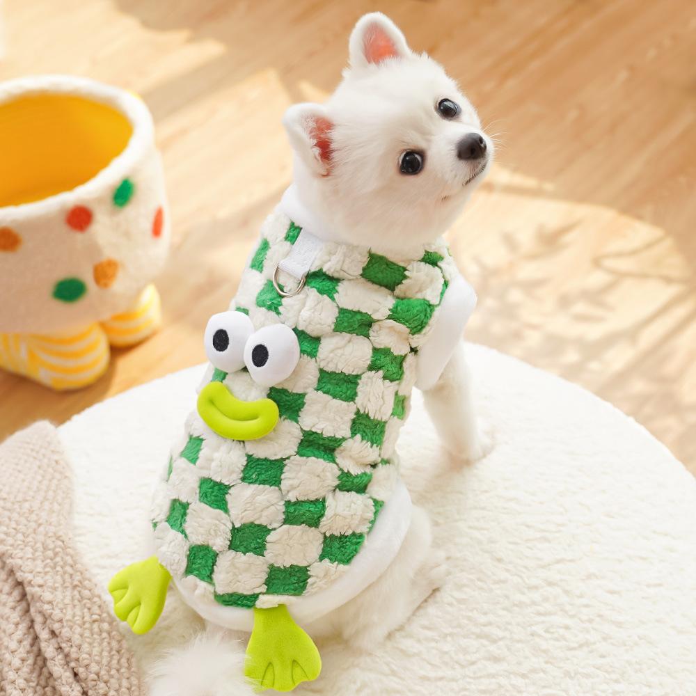 New Year's Autumn and Winter Pet Dog Dog Cat Clothing Teddy Bigbear Small Medium Dog Bantam Dog Vest Cat Supplies