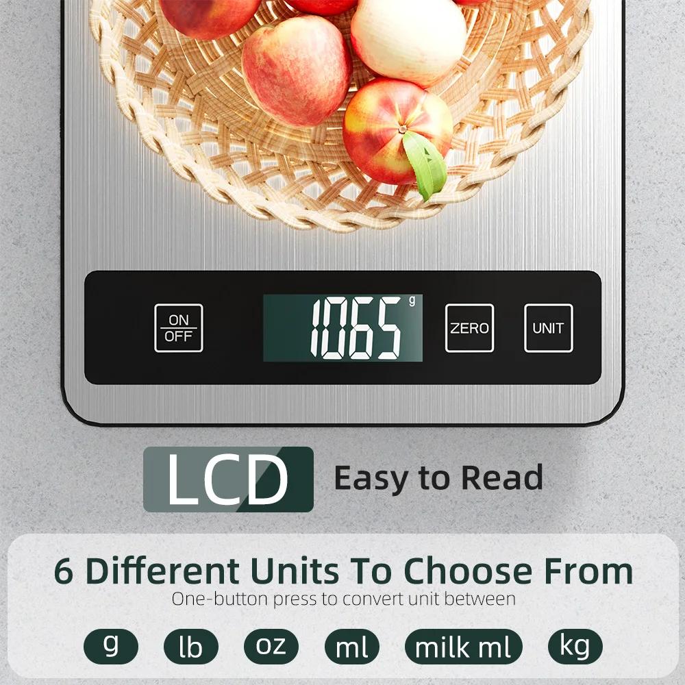 Stainless Steel Digital Kitchen Scale 5kg 10kg 15kg With Lcd Display, High Precision Electronic Scale For Cooking Baking Jewelry Weighing