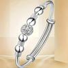 European-Style Silver-Plated Rotating Bead Bracelet for Women: Hollow Exquisite Ball Ornament Jewelry
