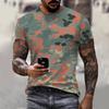 Fashion Men's Crew Neck Short Sleeve 3D Casual Color Printing Casual Short Sleeve Crew Neck T-Shirt
