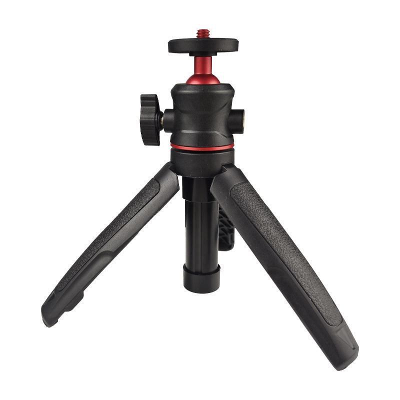 MT-08 Mini Extendable Desktop Tripod Handheld Photography Bracket Stand W/ Flexible Ballhead 1/4 Inch Screw Mount for Selfie