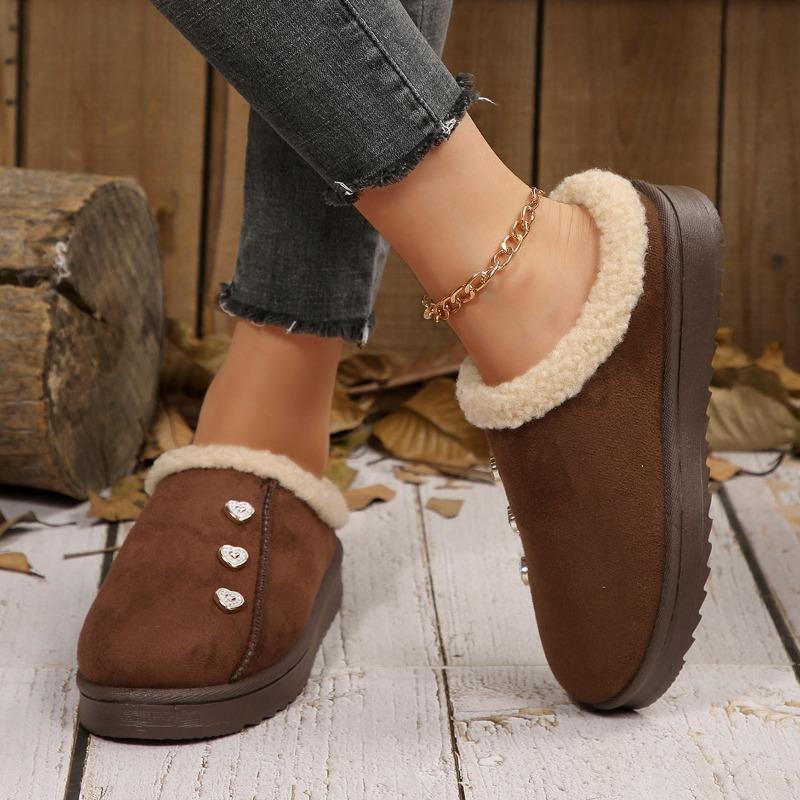 Women's Lazy Snowfield Boots Women's Winter New Fashion Baotou Fleece Warm Slippers Cotton Shoes