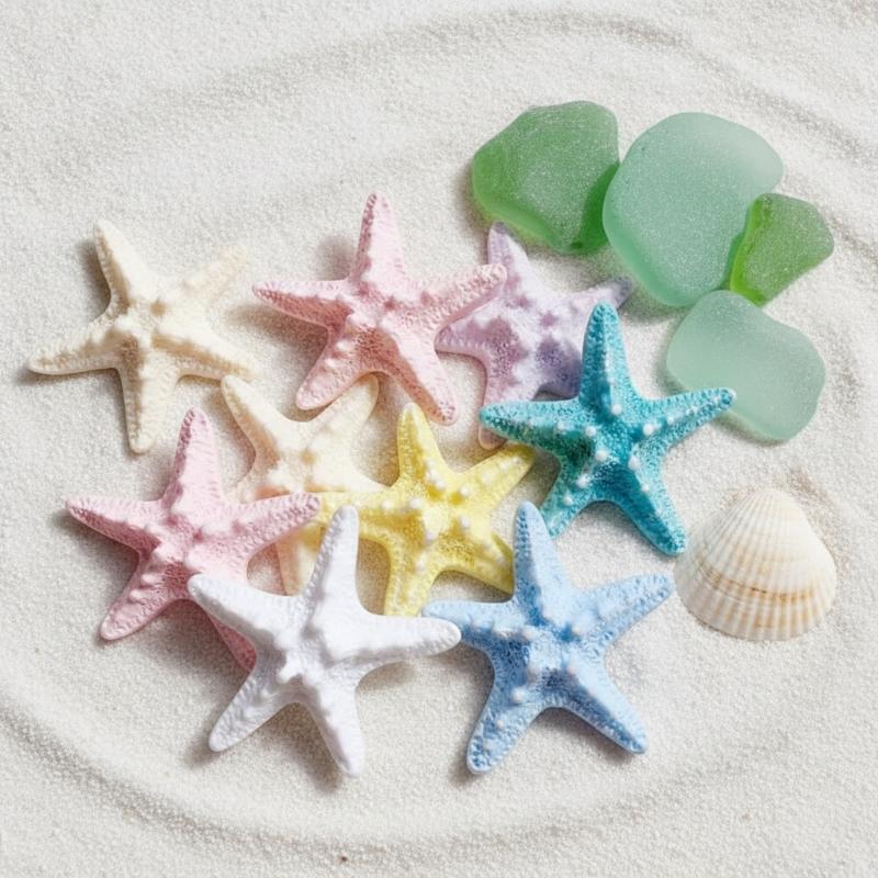 10Pcs Resin Starfish Flatback Cabochons Multicolor Sea Star Ornament Diy Handmade Craft Accessories For Jewelry Making