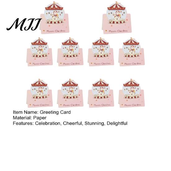 Christmas Gift Supplies 10 Pcs 3D Greeting Card, Cute Tree Santa Snowman Handwritten Holiday Notes Wreath Design Cards for Festive Messages,