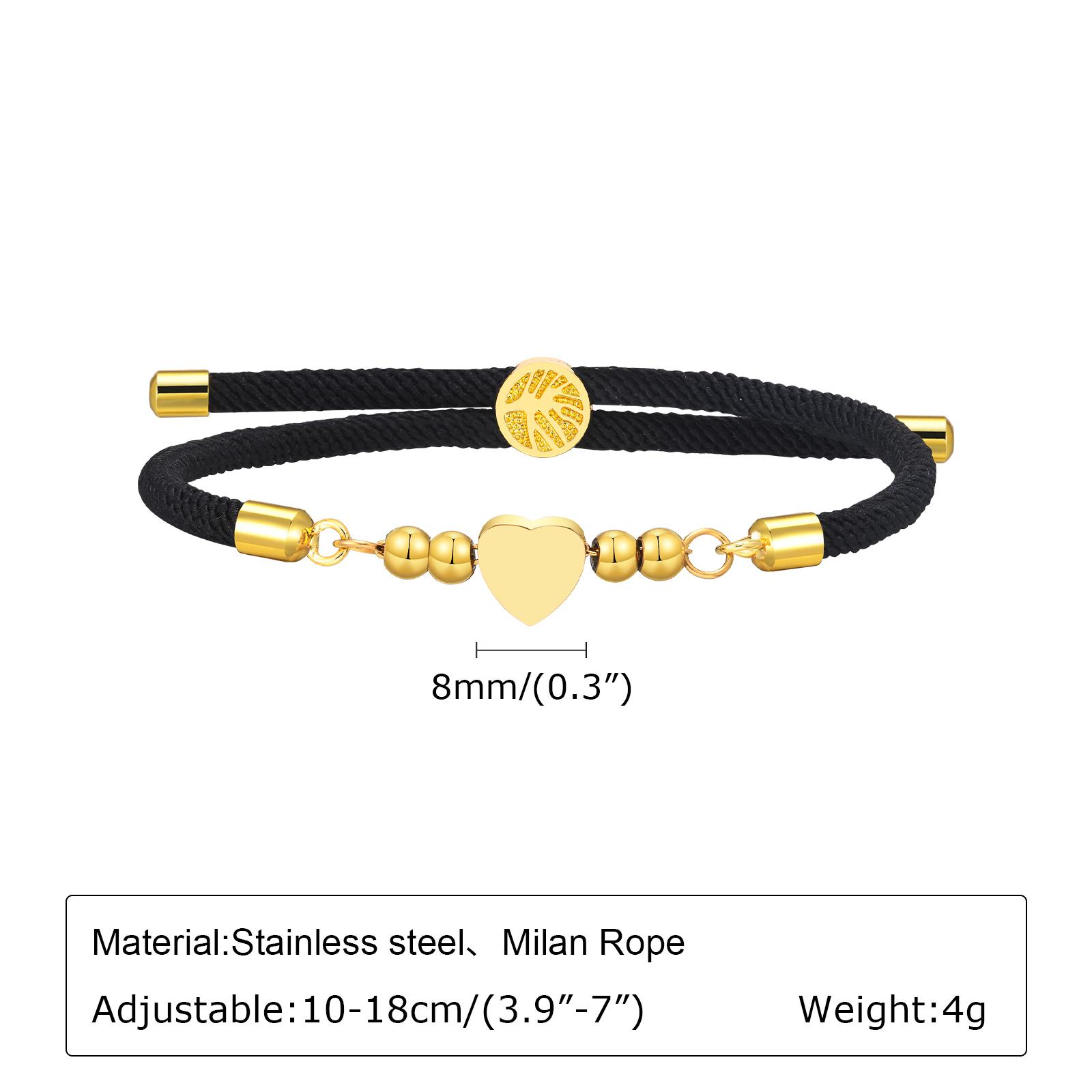 

10-18CM Stainless Steel Milan Rope Bracelet,Men Women Handmade Adjustable Red Thread Bracelet,White Black Life Tree Couple Gift