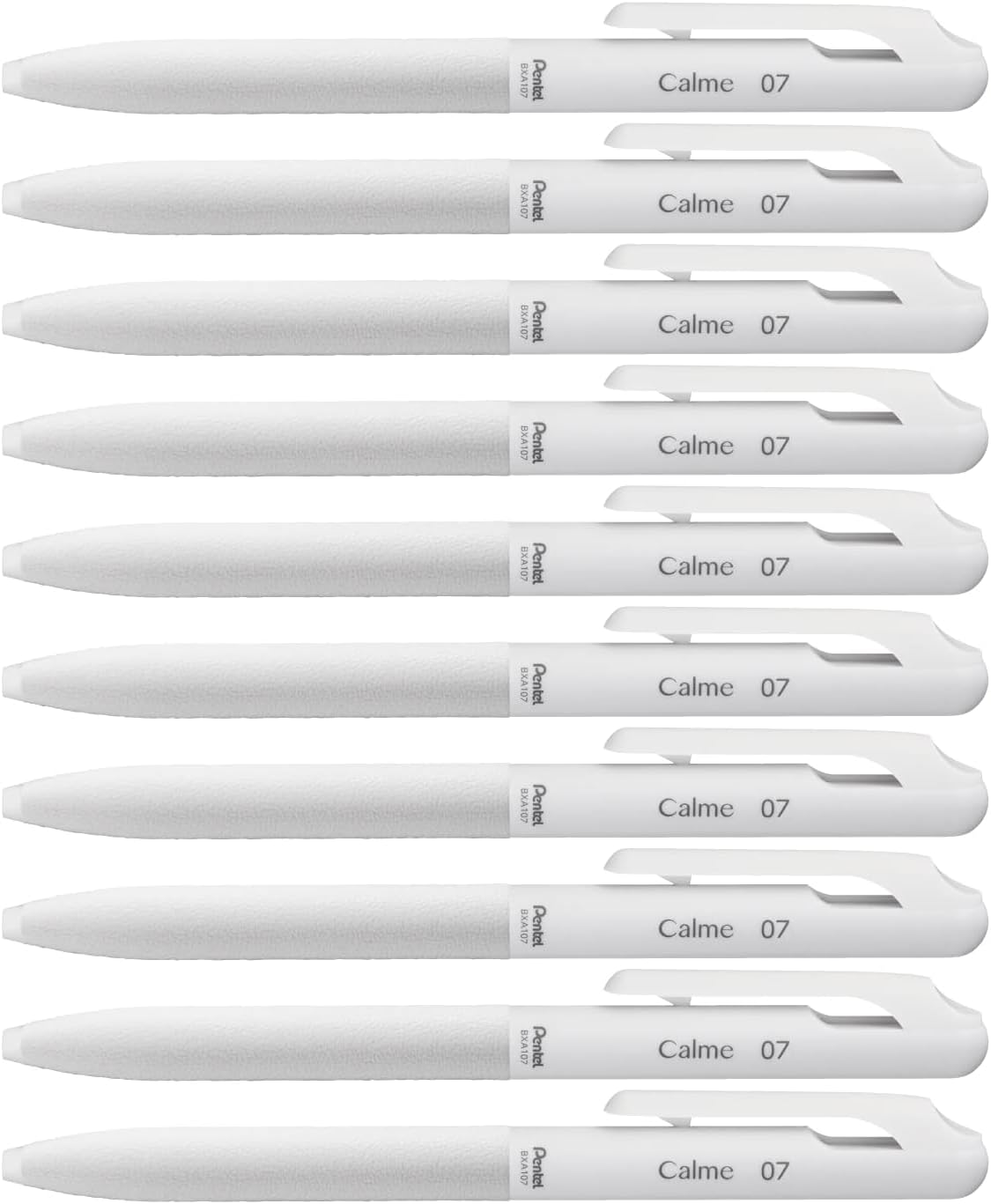 Pentel Calme Ballpoint Grayish White with Black 10 0.7mm Oil-Based Pen, Ink, Pens, BXA107W-A