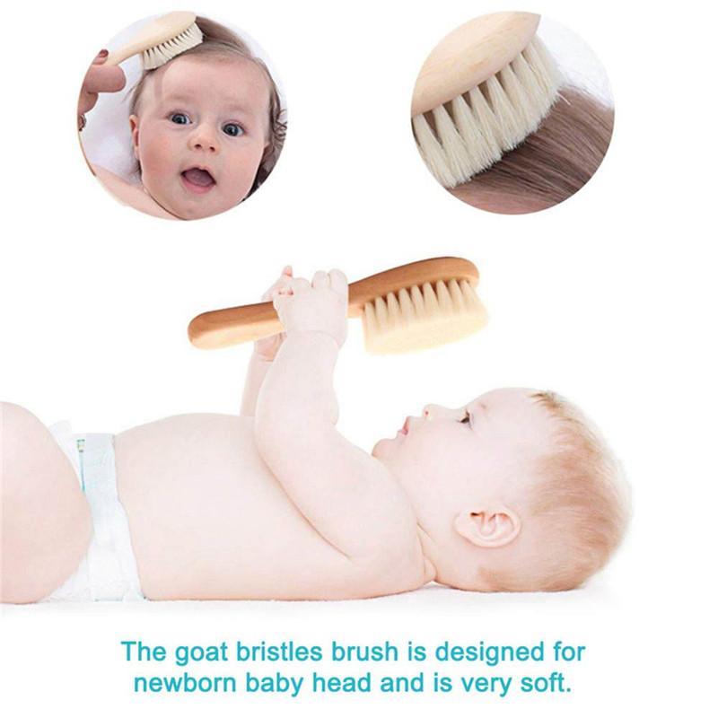 2Pcs/Set Beech Comb, Wool Brush, Flat Comb, Portable Baby Shampoo Brush, Wool Soft Brush, Hair Comb Set