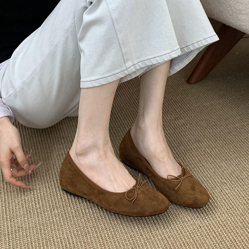 Fashion Fashion Butterfly-Knot Women Ballet Flats Dance Shoes With Height Increasing Female Shallow Footwear Ladies Flats Slip On Shoes