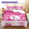 Pink Panter Mønster Sengetøj, Dyne Sæt Dynebetræk Pudebetræk Hjem Fødselsdagsgave(1 * dynebetræk + 2 * pudebetræk, uden fyld)