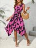2026 European and American women's clothing explosive summer new kinky printing irregular dress