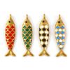 2 PCS 304 Stainless Steel Ocean Jewelry Pendants 18K Gold Plated Enamel Fish Animal 3D Charms For Keychains Necklace 4.9cmx1.3cm