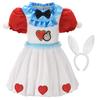 ReliBeauty White Rabbit Cosplay Dress for Halloween Costume for Watch Bunny Marshmallow Kids Birthday Bunny Ear Headband Size 120 Kids, Girls, Rabbit,