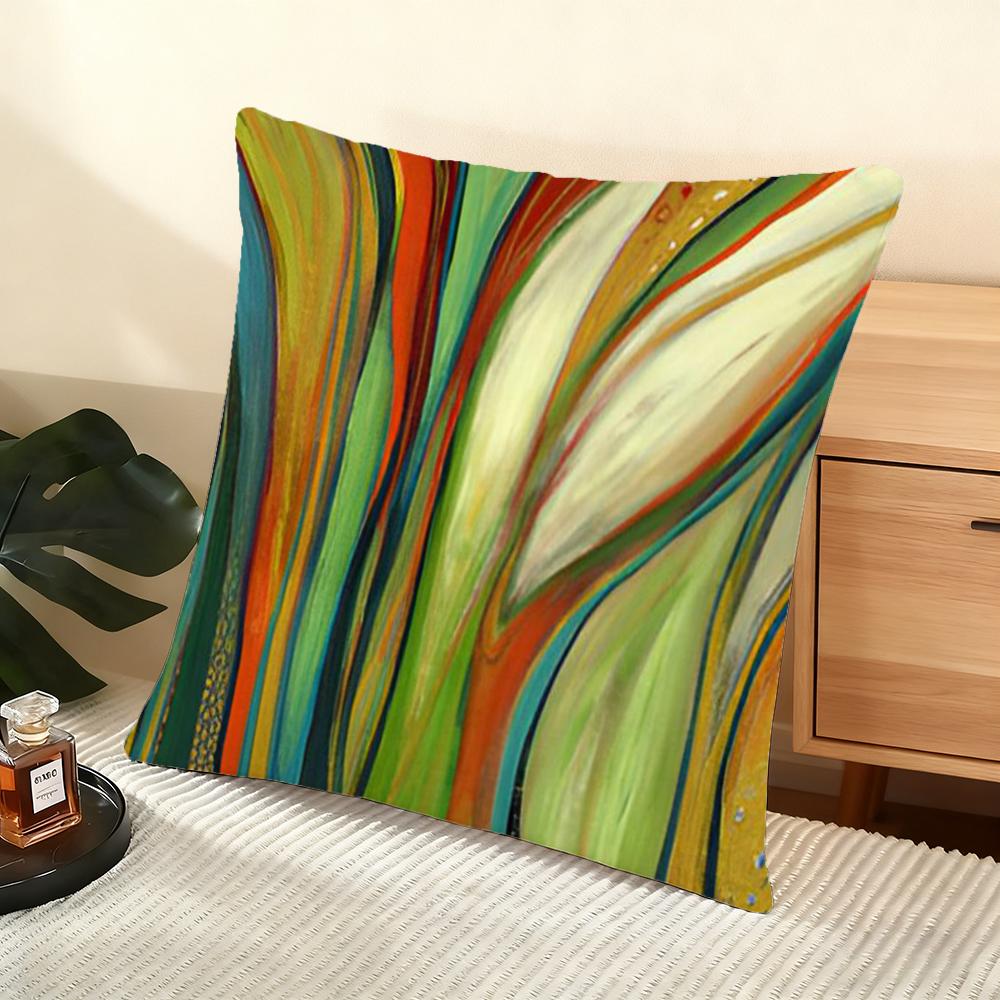 Abstract Paint Colorful Cushion Cover Soft Short Plush Pillow Cover Smooth Cozy Texture Aesthetic Cushion Case Home Decor