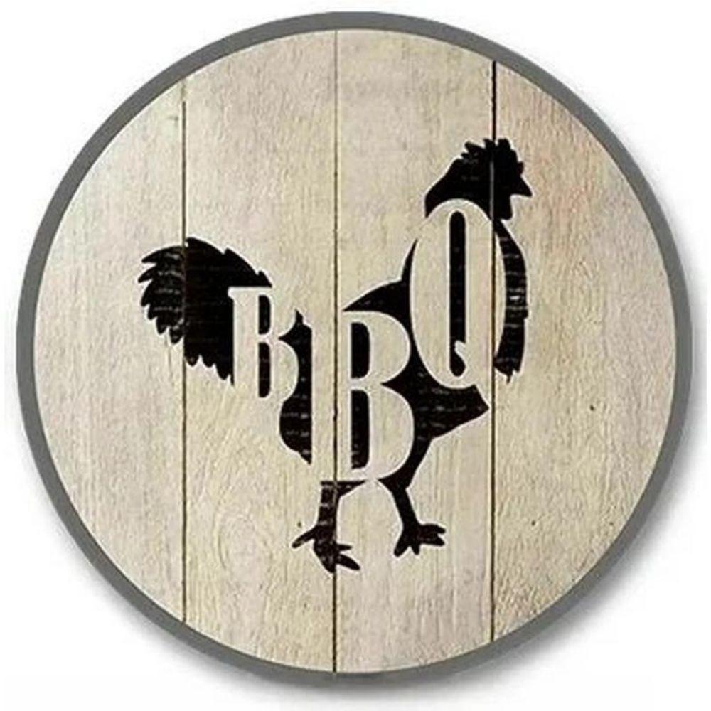 Metal Poster Round BBQ Beer Outdoor Wall Art Decor