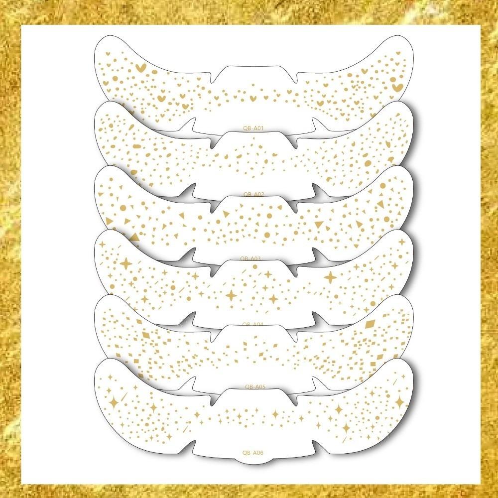 6pcs Sparkle Convenient Fake Freckles Tattoo Stickers Waterproof Makeup Patches Disposable Use