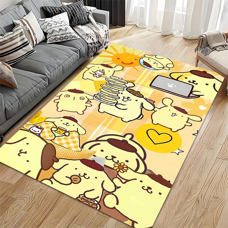 Cute Yellow Cartoon Dogs Pattern suitable as a non-slip mat for the living room or bedroom sofa