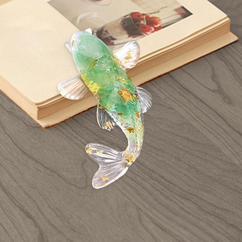 Figurine, Charm, Cute Collectible, Unique Sculpture, Small Fish Statue for Shelf And Office