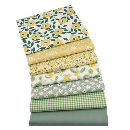 1 Set Beautiful Flower Printed Patchwork Cloth Elegant Eye-catching Fabric Sewing Cloth for Home