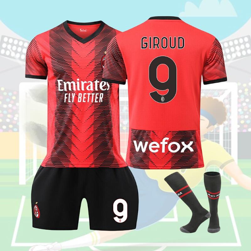 2324 Nová sezóna Ac Domácí dresový set Ne. 9 Giroud č. 17 Leo č. 11 Ibra č. 19 Theo Fotbalový dres