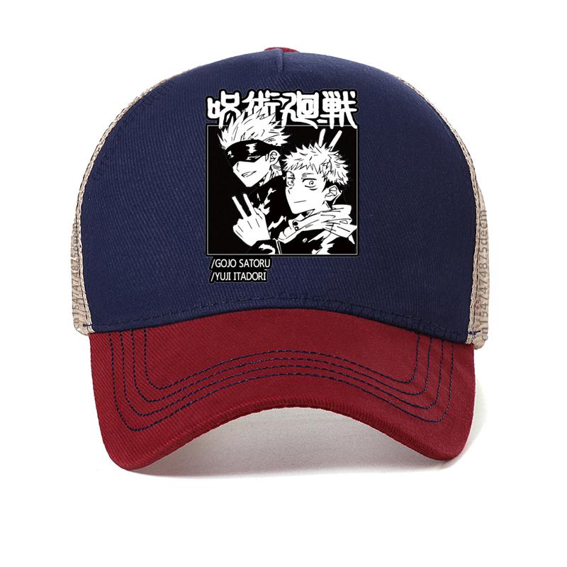 Harajuku Men's Dad Hat Jujutsu Kaisen Printed Women Baseball Cap Unisex Cool Cartoon Anime Casual Mesh Breathable Snapback Hats